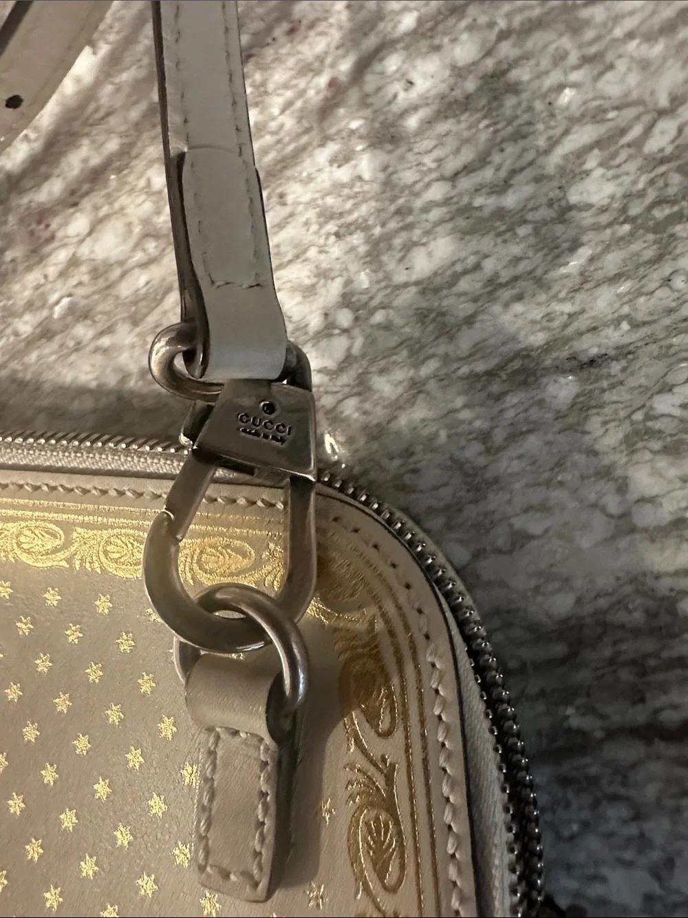 Gucci   X Sega Limited Edition  Cream and Gold Logo Crossbody Bag